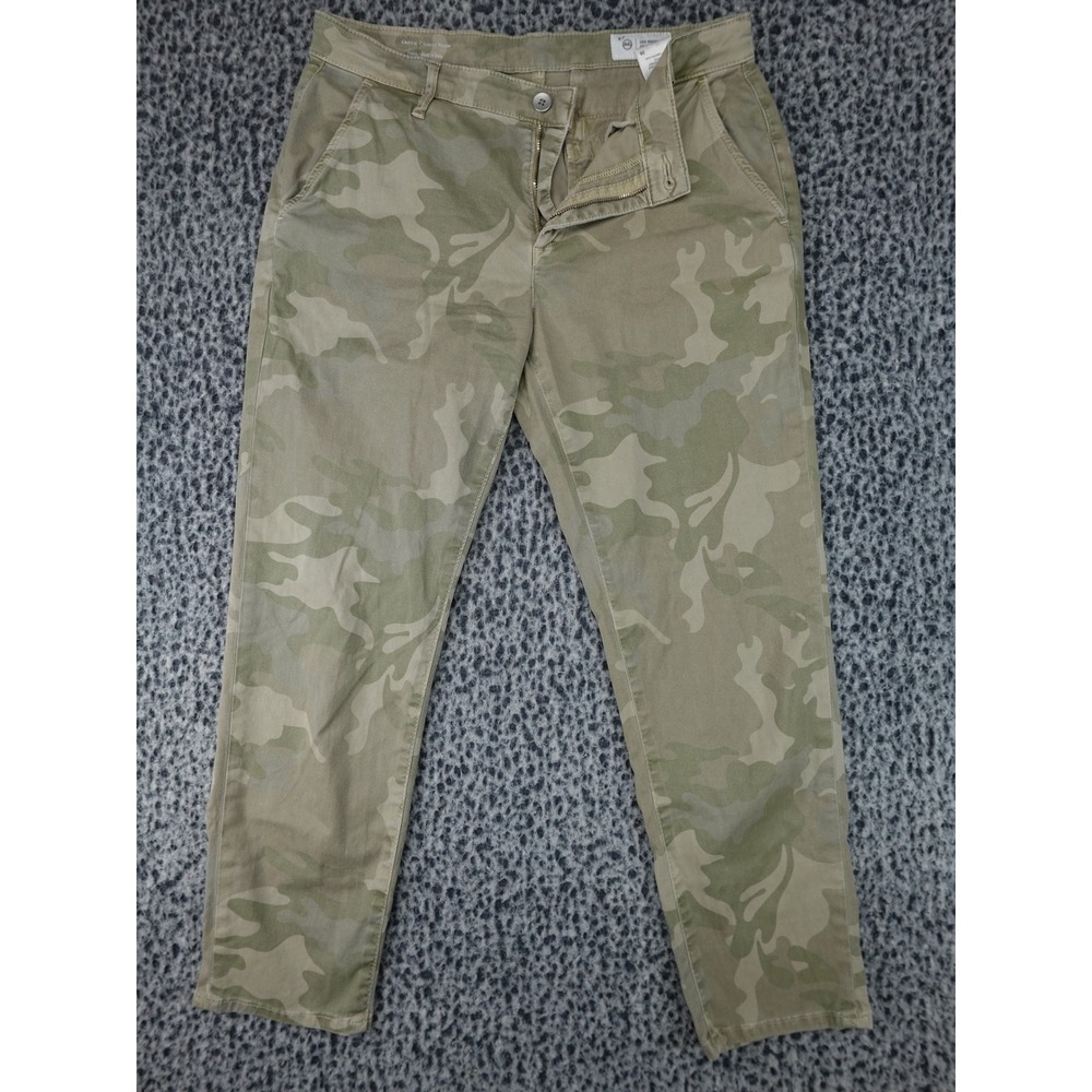 AG Adriano Goldschmied Caden Trouser Womens 28 Green Camo Tailored Tapered